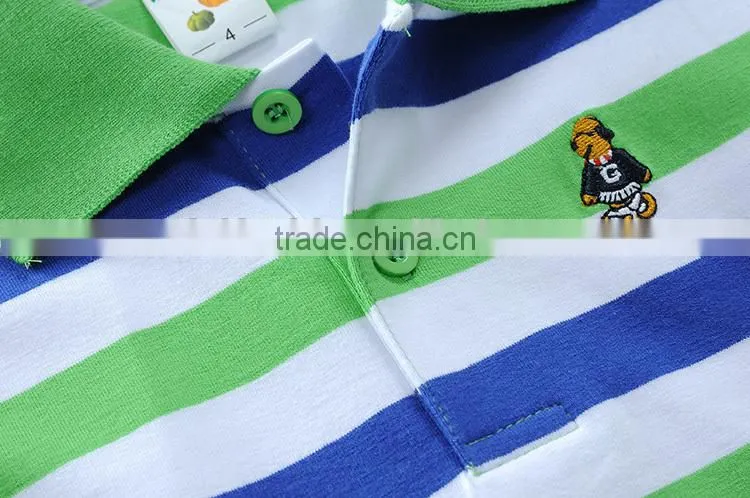 new design custom boy fancy shirt stripe polos colorful polo shirt