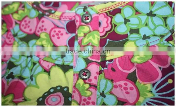 Mini fashion color flower designs wholsale summer cotton cap-sleeve girls net t shirt