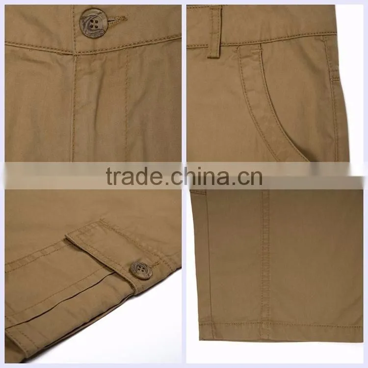 Wholesale latest design 100% cotton pocket square box cargo work pants european style fashion 3/4 men's short pants