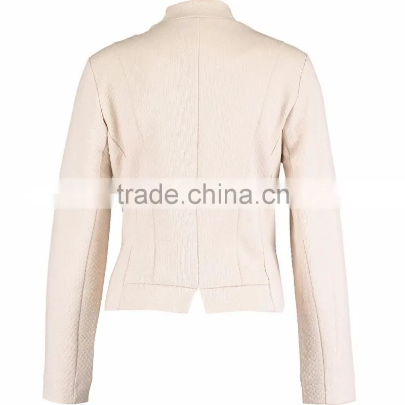 Fashion Street Wear Ladies Nude Texture Tailored Cropped Blazer