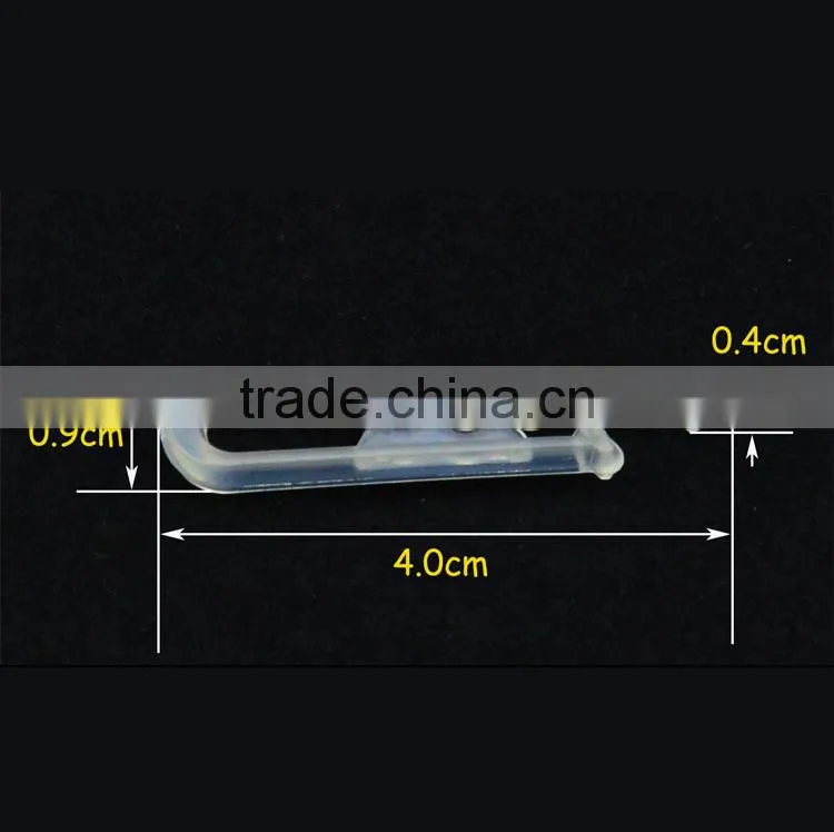 4.0*0.9*0.4cm Cheap With Teeth U-shape Clips Transparent Plastic Clips for Packing