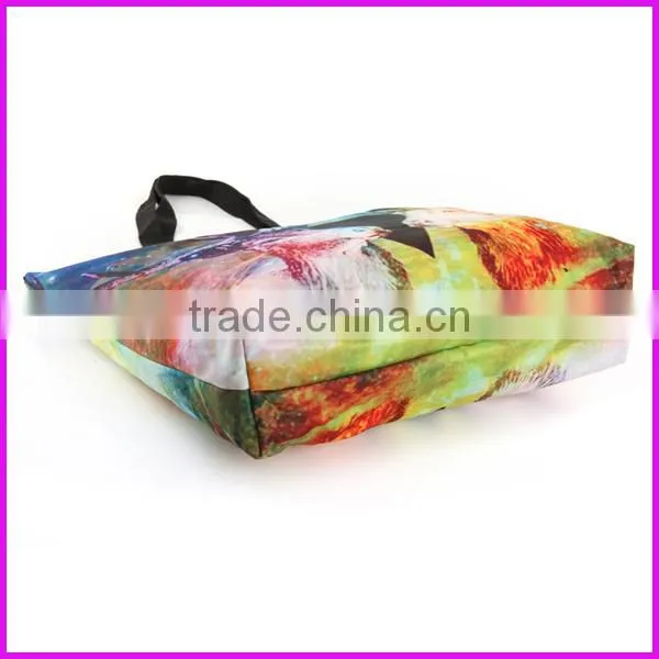2014 brazil hot selling digital printed ladies oem production canvas tote bag