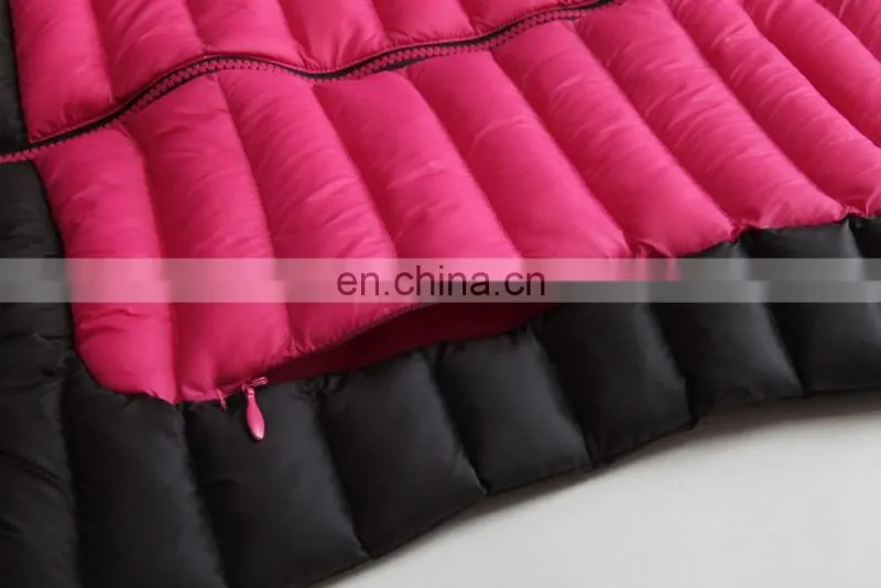 Nylon padded jacket winter warm down vest with hood