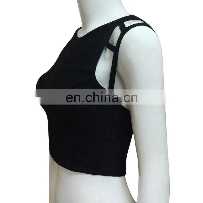 2017 cap sleeve nude bandage crop tops