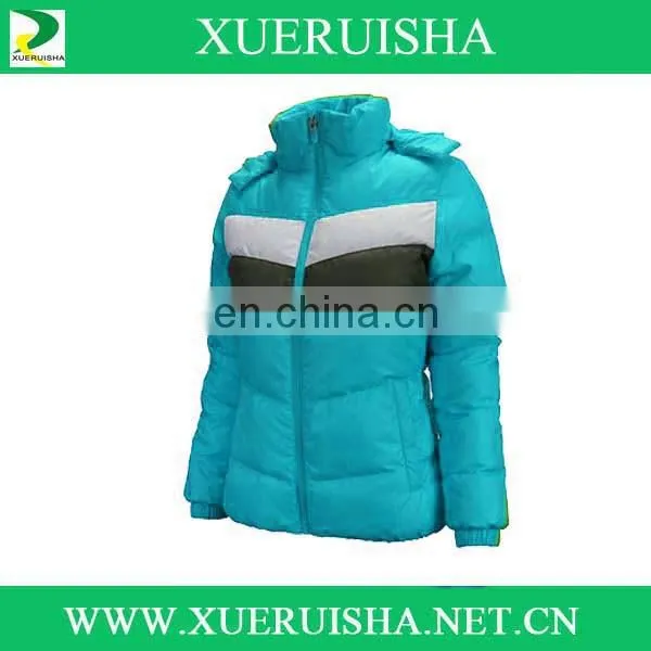 white soft down jacket for woman to keep warm from cold