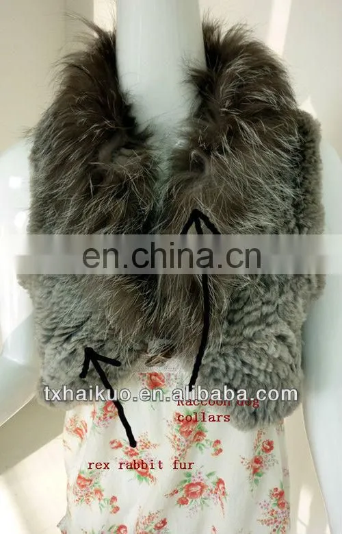 2013 Fashion women rex rabbit fur vest