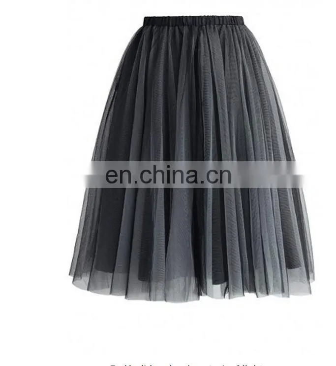 Mesh Tulle Skirt in Smoke