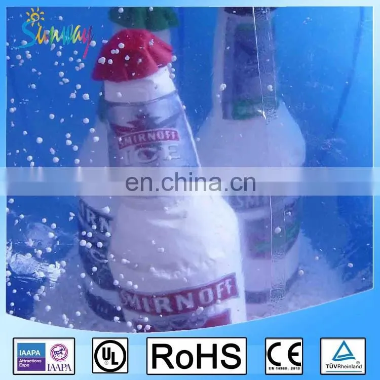 2017 Attractive outdoor display giant inflatable snow globes with inflatable beer bottle