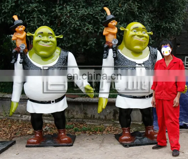 Customized fiberglass Shrek statue for sale