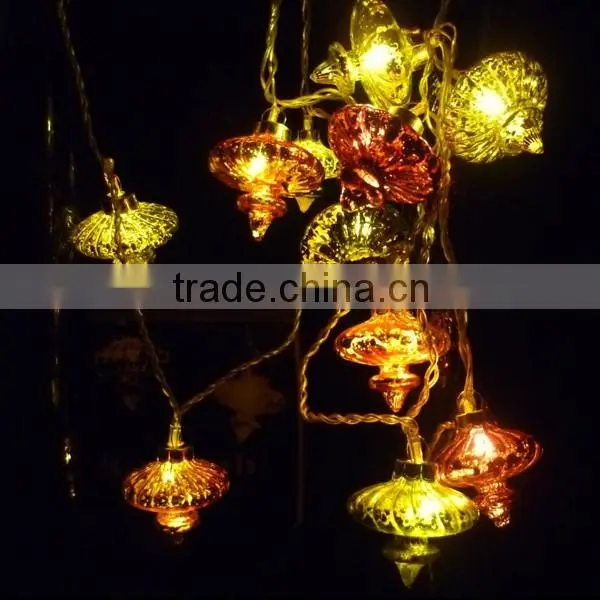 Colorful Silver Glass Lantern Fairy Light String HNL308B