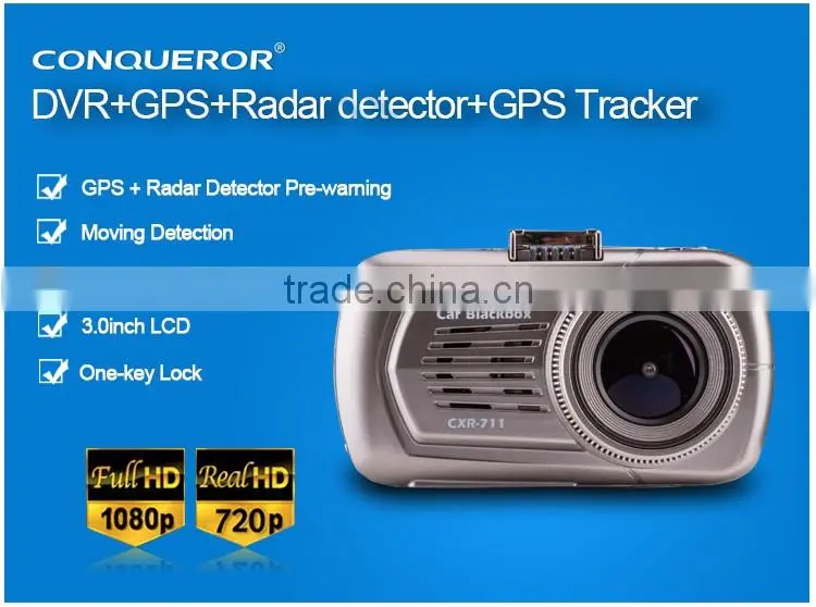 3.0 inch new style Safe Driving Guard DVR with Radar Detection Car DVR and car tracker