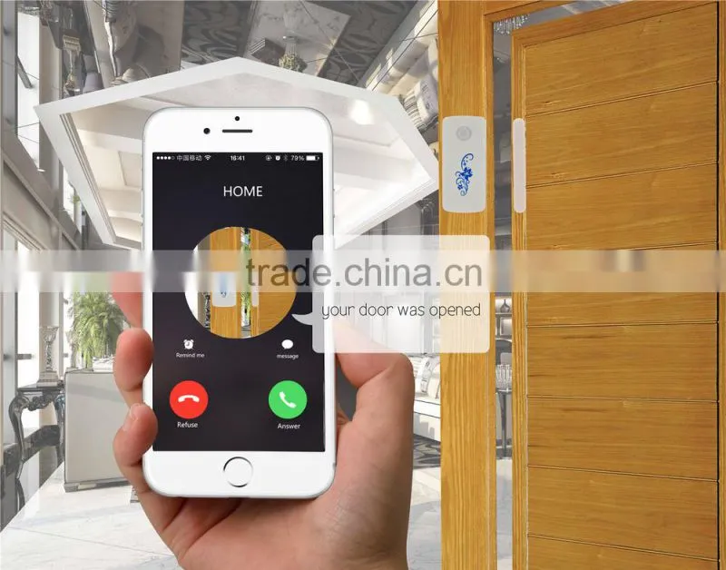 smart home safty gsm magnetic door sensor alarm with voice monitoring by call to mobile phone for household monitoring