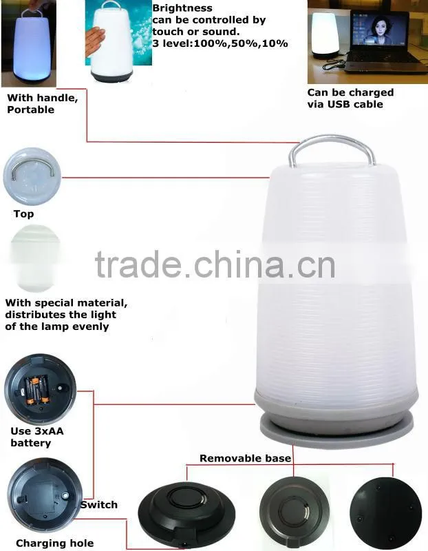 JAK HF5020 patent design CE RoHS certificated touch LED table lamp