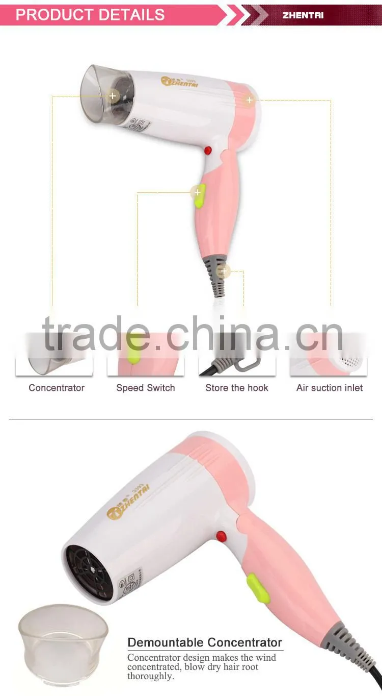 Foldable Hair Dryer Travel Cordless Hair Dryers with Diffuser