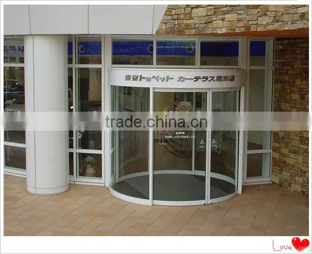 Front door Aluminum automatic curved sliding doors