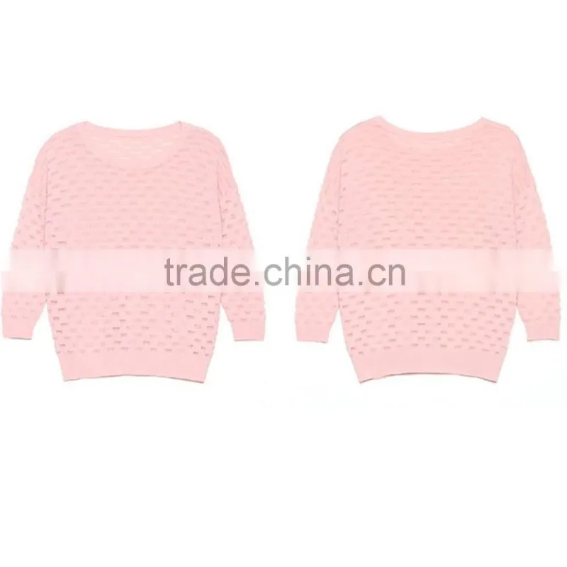 New arrival Korean summer hollow hedging pullover sweater breathable shirt with Slimming lookings