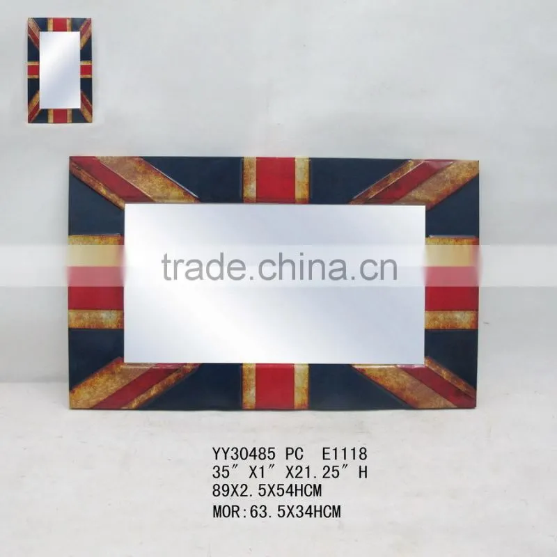 UK flag metal wall mirror