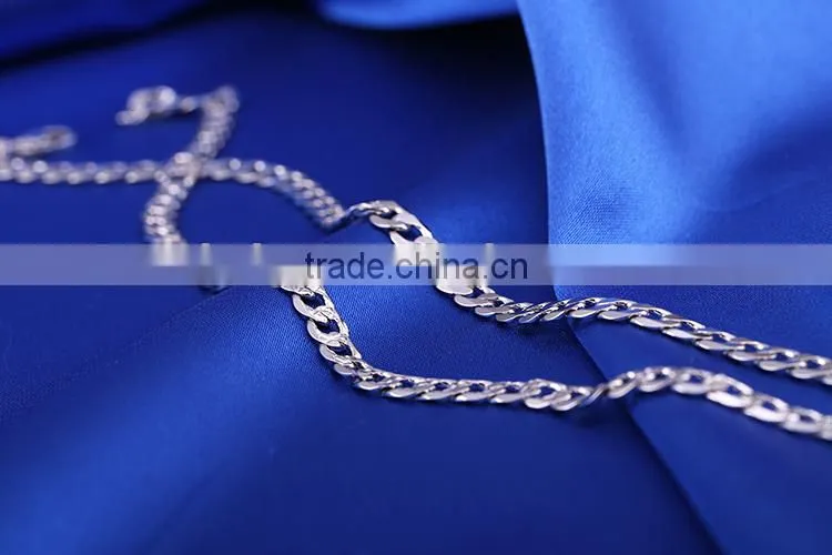 simple design fashion jewelry rhodium plated cheap short chain necklace