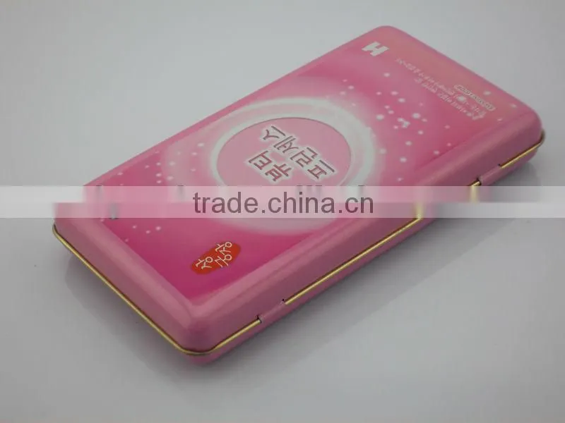 battery tin with round PVC window