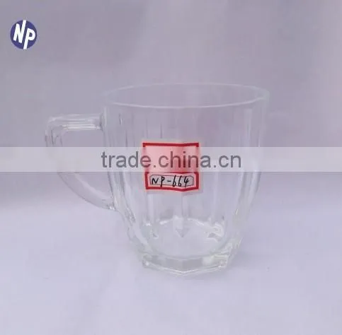 200ml clear glass drinking mugs with handle