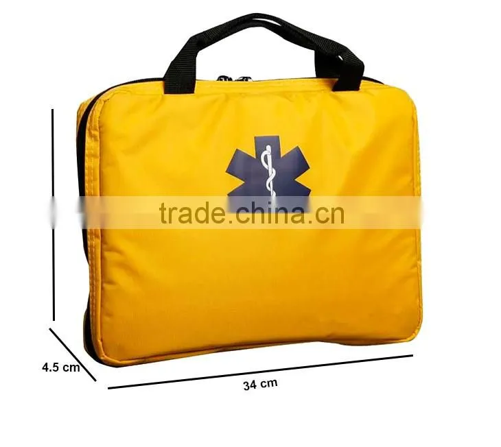 First aid emergency kit with home for wound dressings