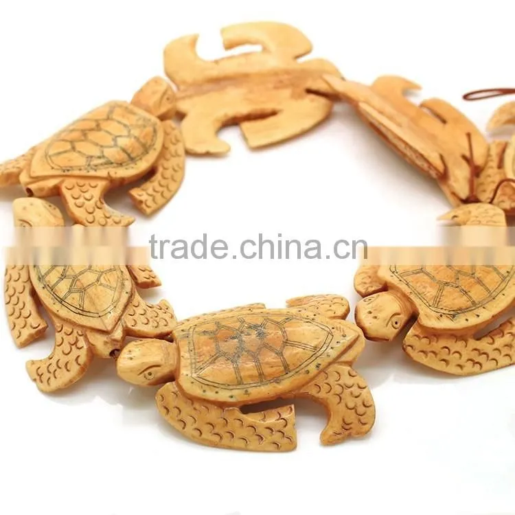 OB004 Realistic detail Carved Ox Bone turtle Tortoise Pendant