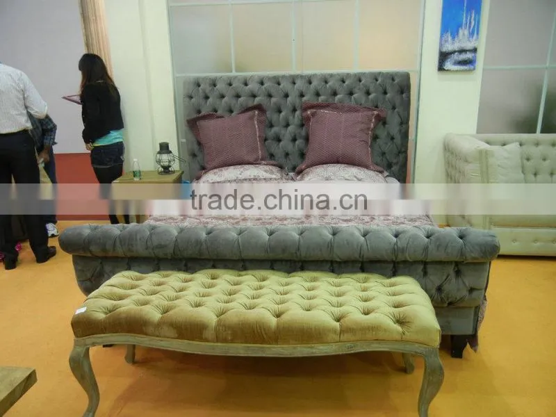 luxury velvet fabric bedroom set lasted bed design