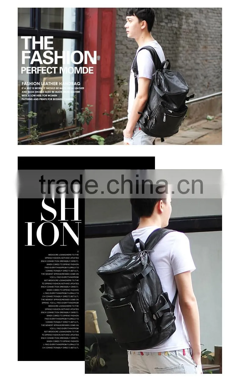 2015 hot sale outdoor fashion leather backpack bag custom laptop backpack