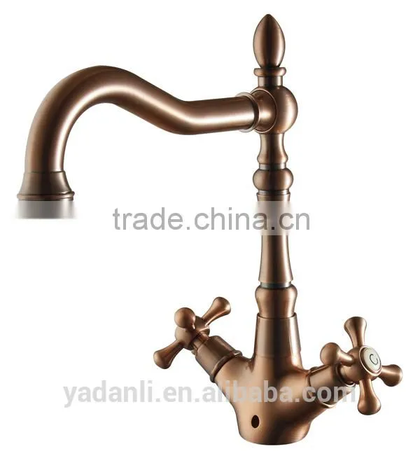 Red bronze dual handle kitchen sinks with faucets M182B