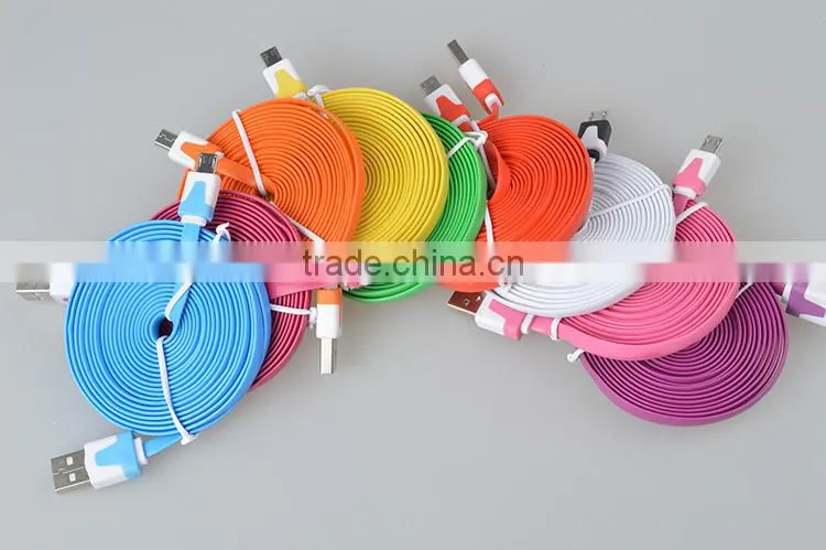 2015 universal flat low profile usb to micro usb cable for smart phone