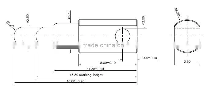gold plated brass spring loaded pogo pin battery connectir for electronics test machine