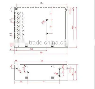 CE Approval T-120B 5v 12v -12v power supply 5v 12v -12v triple output