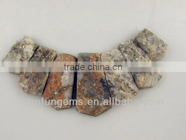B grade White Pyrite rectangle freeform beads for necklace