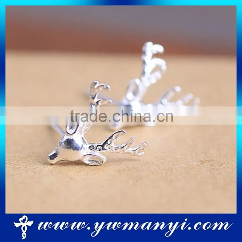 Silver color elk earring stup/ fashion christmas earring jewelry for gift E2020
