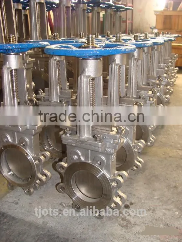 rising stem knife gate valve with handwheel or actuator
