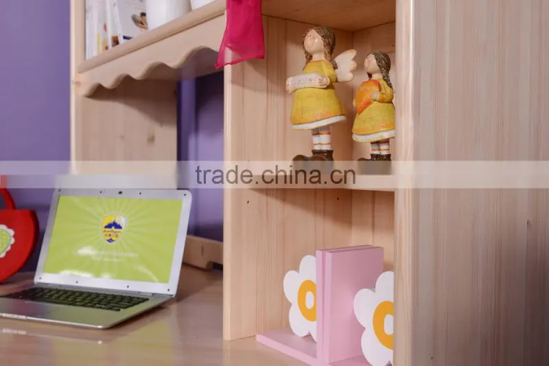 Girl Modern Bedroom Furniture in Pine Wood, Natural Color