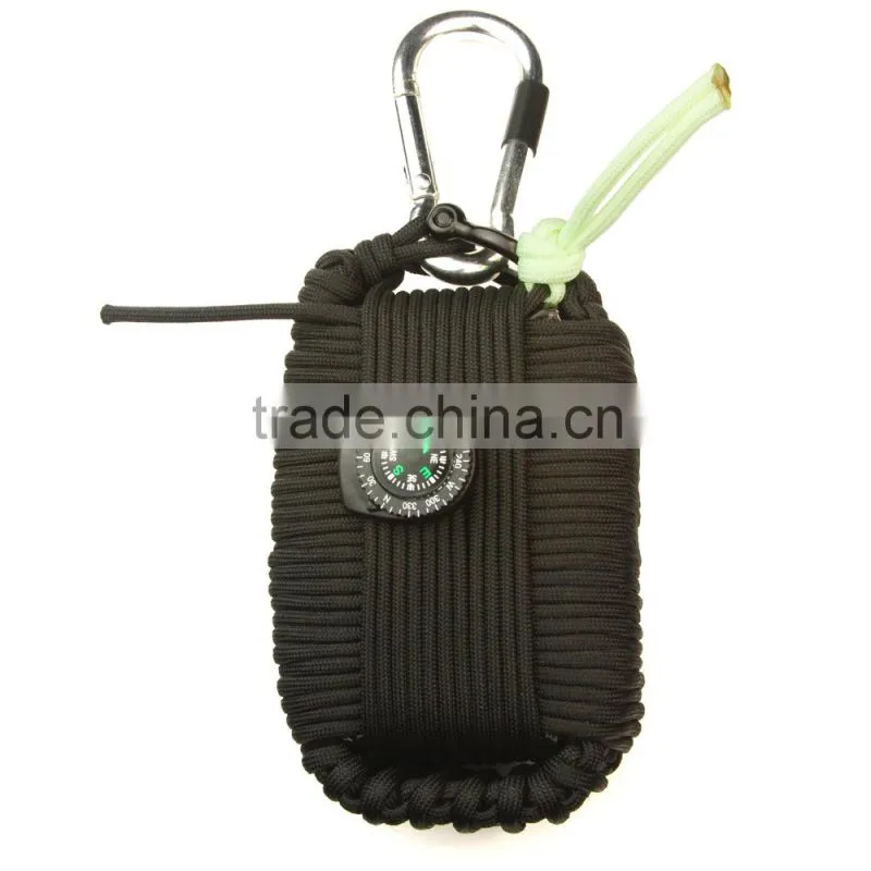 Paracord Emergency Outdoor Survival Kit with Carabiner