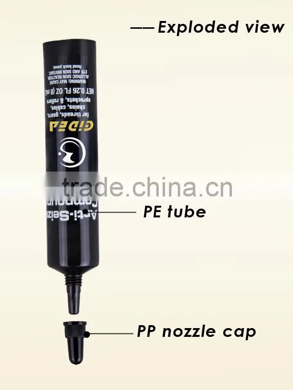 15g Black Nozzle PE Plastic Cosmetic Packaging Tube