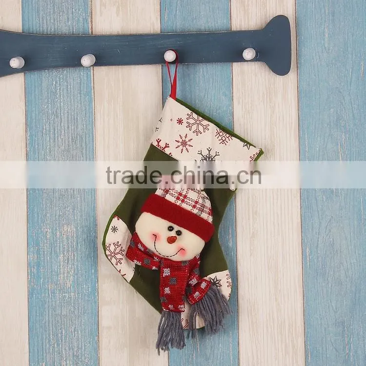 SJ-6800 Customized Xmas decoration Socks Small felt snowman stocking