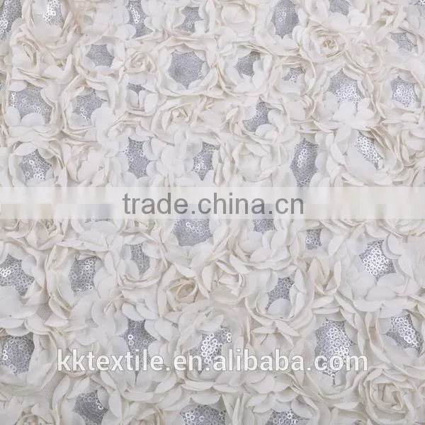 2014 Newest Rose Mesh botton Fabric embriodery beaded chiffon