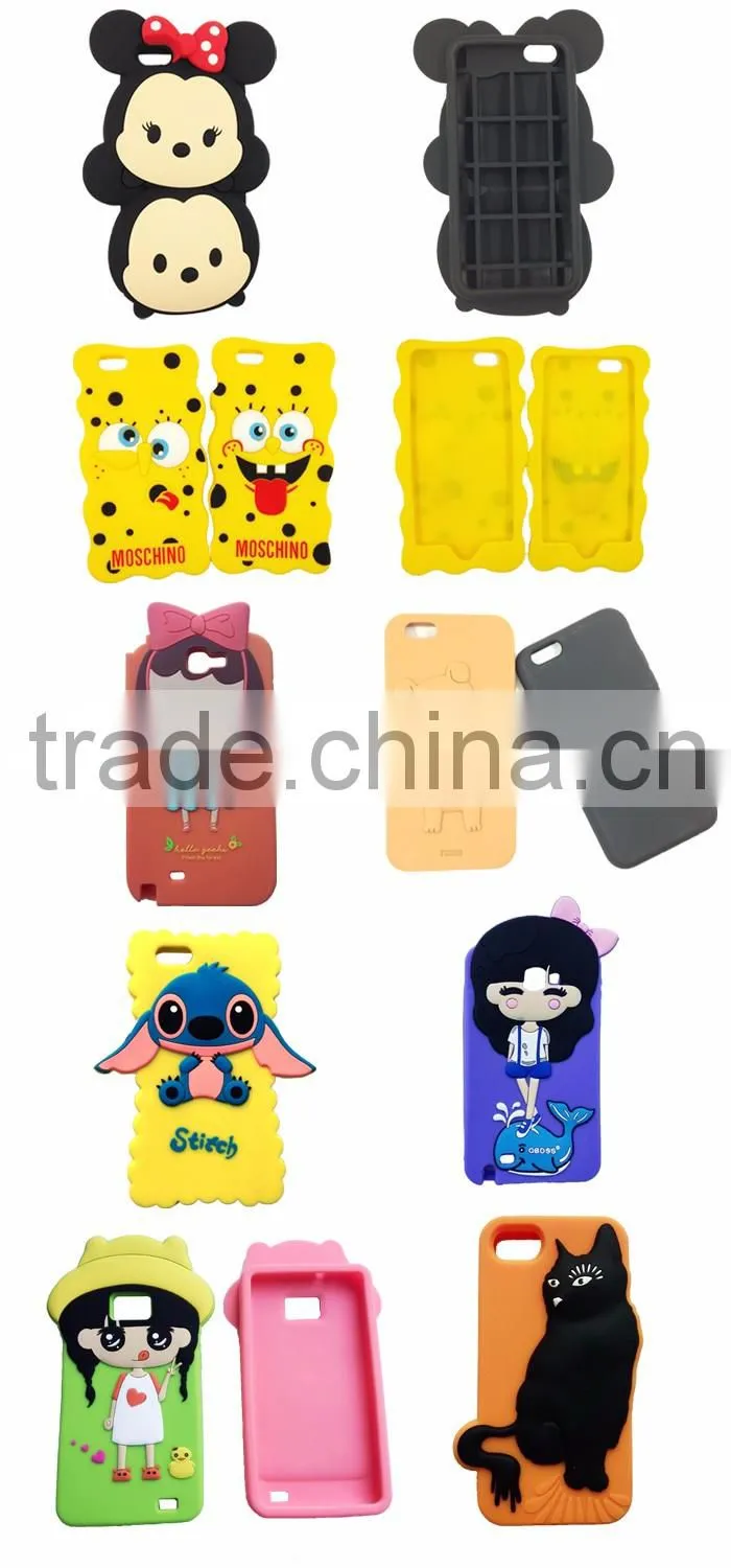 Dongguan Cartoon Silicone cell phone case manufacturers, Custom Cute 3d Silicone Phone case