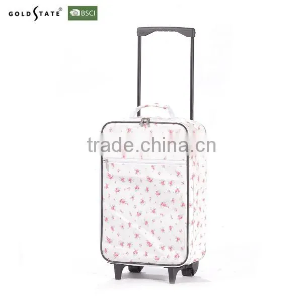Fresh flower printed fabric luggage