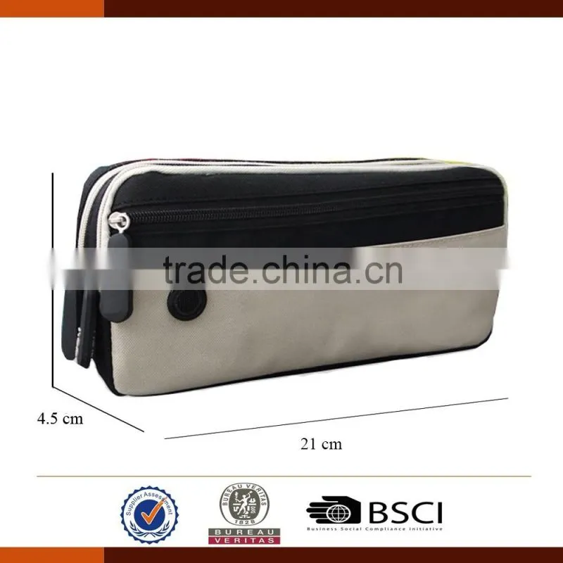 colorful 600D multi pocket pencil case with zipper