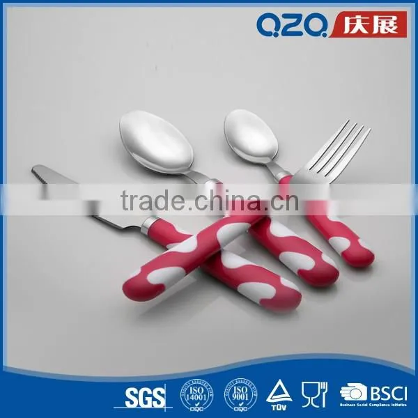 Elegant excellent material professional custom pink knife spoon fork set