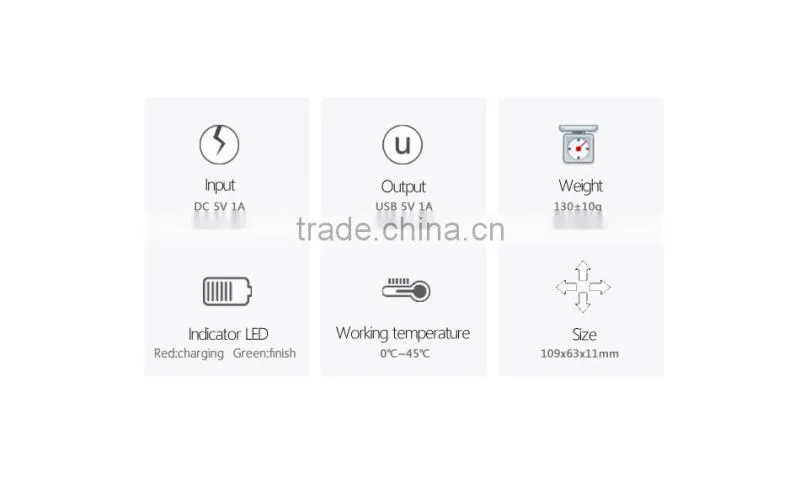 5300mah metal slim size external mobile power bank wit led indicator