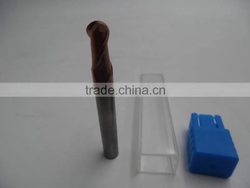 cheap china 6mm cutting dia 50mm HRC45 2 flutes carbide ball nose end mill
