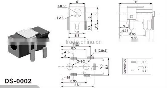 PCV Type DC Power Jack & DC Socket