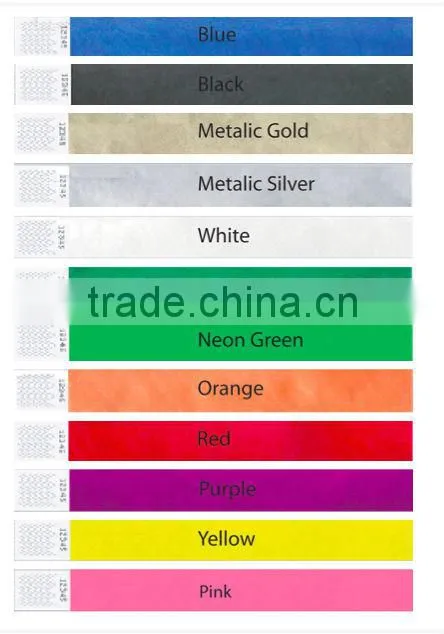 Nice looking tyvek wristbands | cute tyvek made wristbands | Beautiful tyvek event band | 2014 cheap tyvek paper band