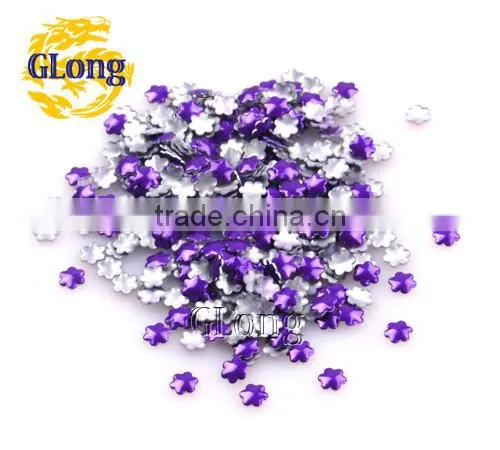 5mm Hot Fix Iron-on Nailhead Plum Blossom Aluminum DIY For Nail Art Bag Shoes Case Garment #GT098-5P(Mix-s)