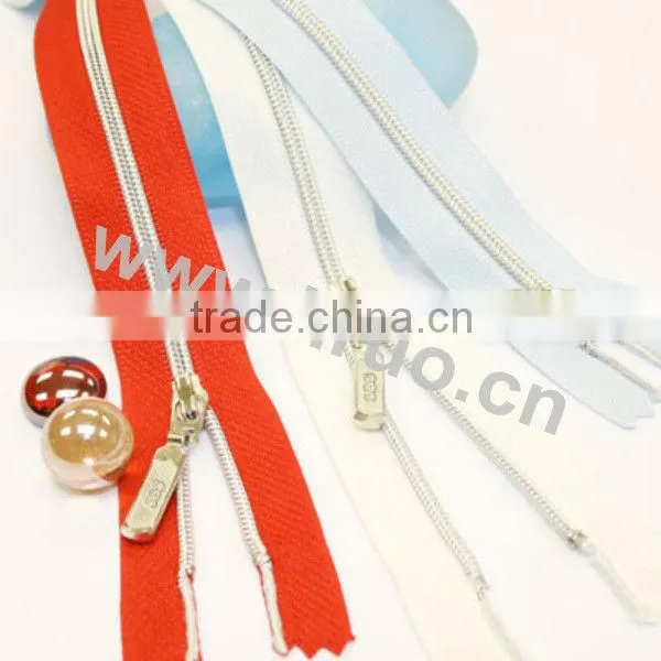 Long chain nylon zipper